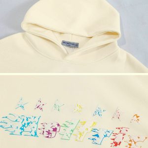 youthful star embroidery hoodie with graffiti edge 2620