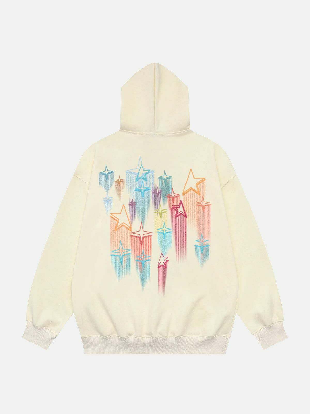youthful star embroidery hoodie with graffiti edge 8853