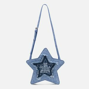 youthful star fringe denim bag dual use design 2832