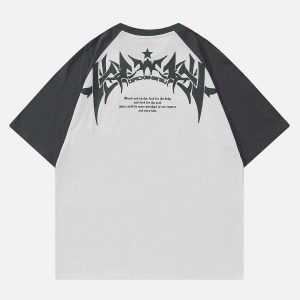 youthful star gothic letter tee dynamic print design 2918