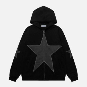 youthful star graphic hoodie   trendy & urban appeal 7706