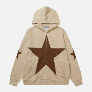 youthful star graphic hoodie   trendy & urban appeal 8298