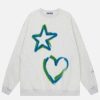 youthful star heart print sweatshirt   chic y2k vibe 7795