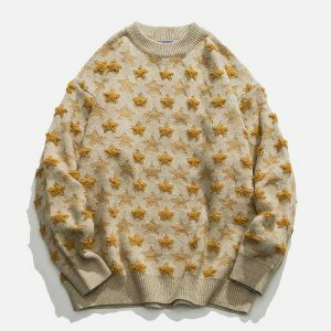 youthful star jacquard sweater   urban chic & cozy 3773
