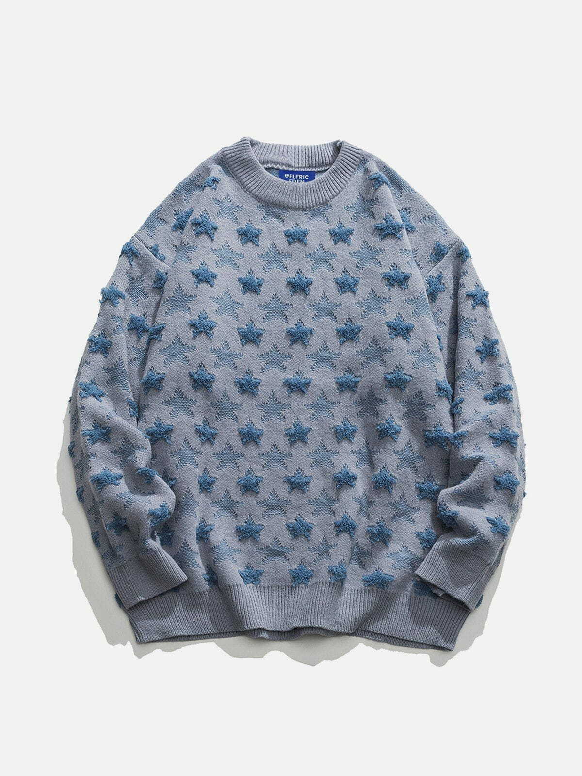 youthful star jacquard sweater   urban chic & cozy 8099
