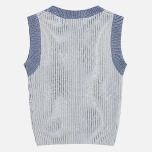 youthful star knit vest   chic & trendy y2k aesthetic 8135