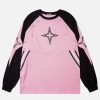 youthful star patchwork sweatshirt   urban & trendy appeal 4756