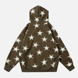 youthful star print hoodie   trendy & urban streetwear 3711