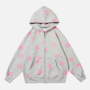 youthful star print hoodie   trendy & urban streetwear 6635