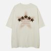 youthful star print tee with 3d embroidery urban trend 1252