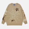 youthful star spider web sweater   trendy urban appeal 6991