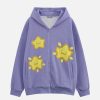 youthful star towel embroidery hoodie   chic urban wear 7818