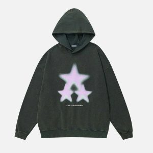 youthful star washed hoodie   urban chic & trending style 3567
