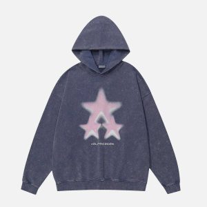 youthful star washed hoodie   urban chic & trending style 8738