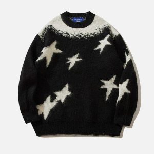 youthful star wool blend sweater   chic & cozy fashion 5103