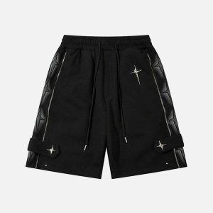 youthful star zip up shorts   trendy & urban streetwear 5702