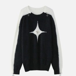 youthful star zip up sweater dynamic & trending design 3190