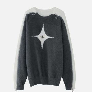 youthful star zip up sweater dynamic & trending design 4336