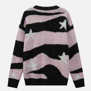 youthful stars striped cardigan   chic urban appeal 2646