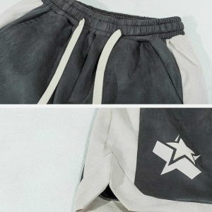 youthful stereoscopic star shorts suede streetwear chic 5911