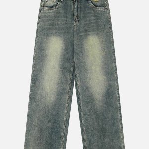 youthful straight cut jeans minimalist urban style 4174