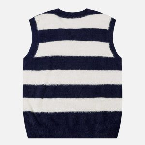 youthful stripe embellished vest dynamic urban appeal 3064