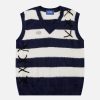 youthful stripe embellished vest dynamic urban appeal 6013