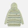 youthful stripe knit hoodie   chic urban streetwear 2233