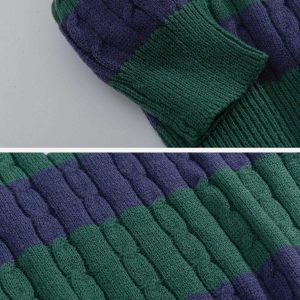 youthful stripe polo sweater   chic & dynamic streetwear 8126