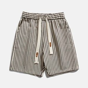 youthful striped drawstring shorts loose & trendy fit 1810