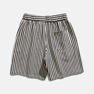youthful striped drawstring shorts loose & trendy fit 5222