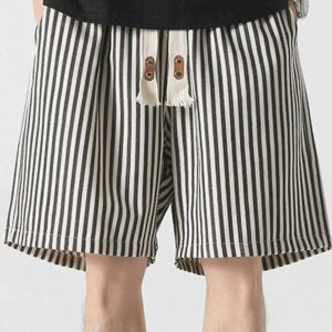 youthful striped drawstring shorts loose & trendy fit 6060
