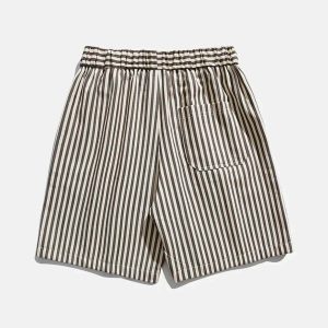 youthful striped drawstring shorts loose & trendy fit 8410