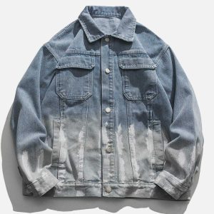 youthful striped ombr� denim jacket washed urban appeal 5443