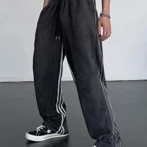 youthful striped sweatpants high waist & urban appeal 5574