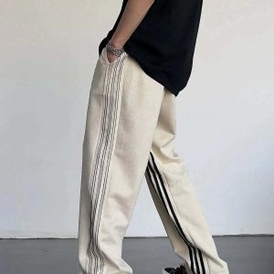 youthful striped sweatpants high waist & urban appeal 5670