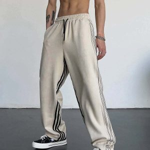 youthful striped sweatpants high waist & urban appeal 7441
