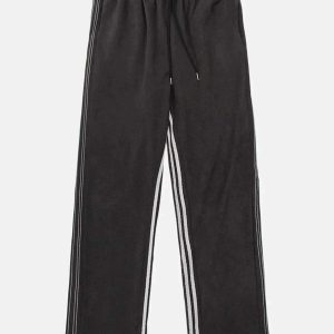 youthful striped sweatpants high waist & urban appeal 8395