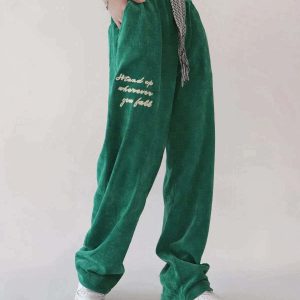 youthful suede letter sweatpants   streetwear icon 8237