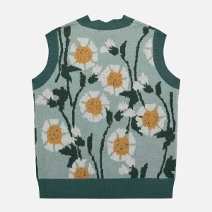 youthful sunflower vest sweater   chic & vibrant style 6818