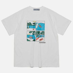 youthful surf print tee   chic & trending streetwear 8421