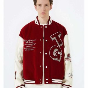 youthful tg red jacket   sleek design meets streetwear chic 2824