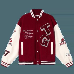 youthful tg red jacket   sleek design meets streetwear chic 3542