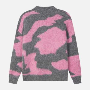 youthful tie dye mohair sweater eclectic & cozy style 4162
