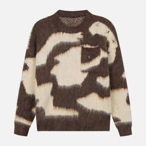 youthful tie dye mohair sweater eclectic & cozy style 4624