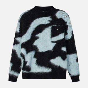 youthful tie dye mohair sweater eclectic & cozy style 8268