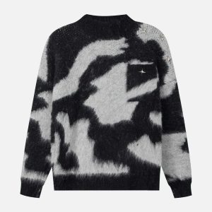 youthful tie dye mohair sweater eclectic & cozy style 8987