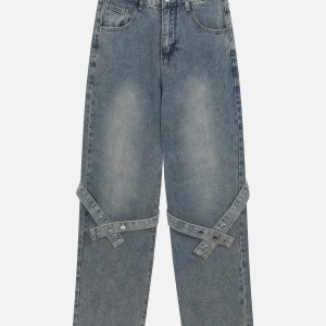 youthful tied design jeans   sleek & trending streetwear 7144