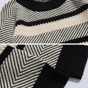youthful tilt stripe sweater knit dynamic design 1647
