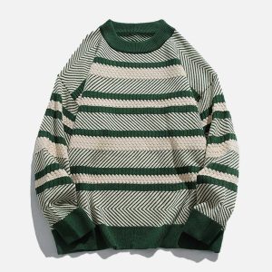 youthful tilt stripe sweater knit dynamic design 5719